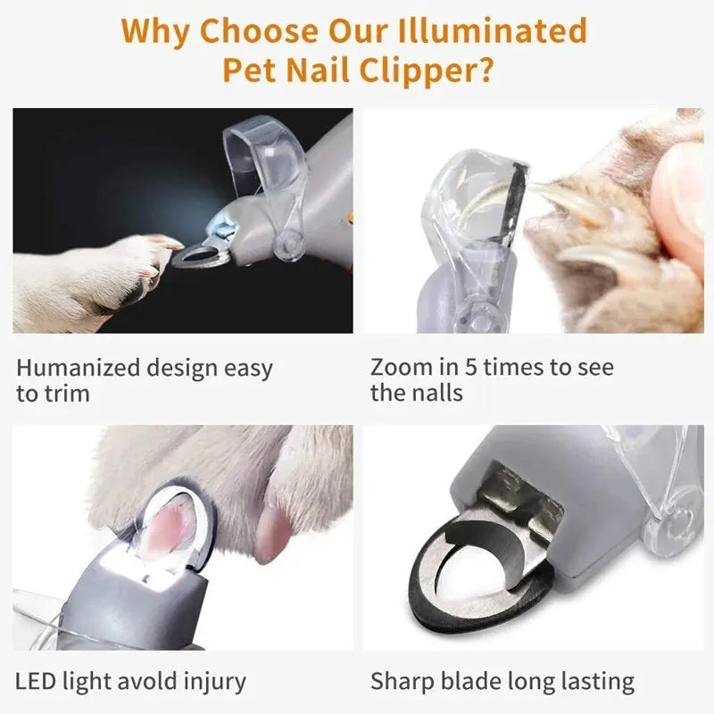 Pet Nail Clipper with LED Light Dog Cat Special Nail Clipper