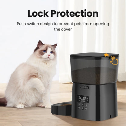 Automatic Cat Feeder Pet Smart Cat Food Kibble Dispenser Button