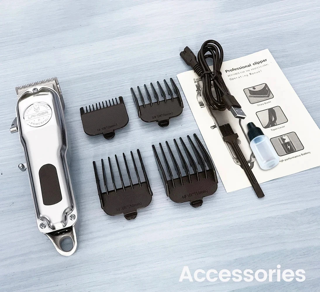 Professional Dog Hair Clipper All Metal Rechargeable Pet Trimmer Cat