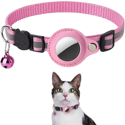 Cat AirTag Holder Collar Breakaway Reflective Strips Adjustable Kitten