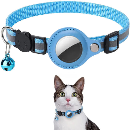 Cat AirTag Holder Collar Breakaway Reflective Strips Adjustable Kitten