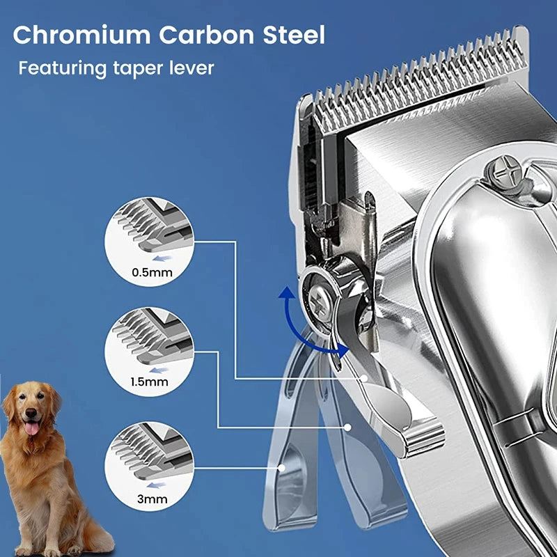 Professional Dog Hair Clipper All Metal Rechargeable Pet Trimmer Cat