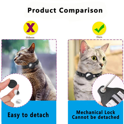 Cat AirTag Holder Collar Breakaway Reflective Strips Adjustable Kitten