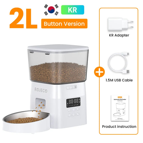 Automatic Cat Feeder Pet Smart Cat Food Kibble Dispenser Button