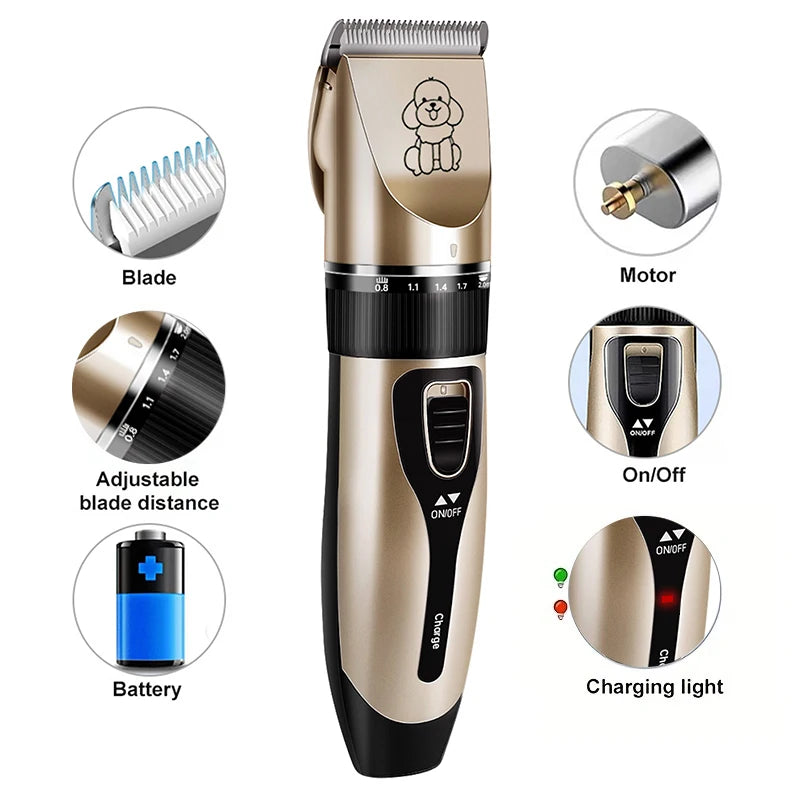 Portable Pet Hair Remover Chipper Grooming Electric Waterproof Shaver