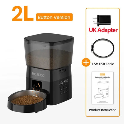 Automatic Cat Feeder Pet Smart Cat Food Kibble Dispenser Button