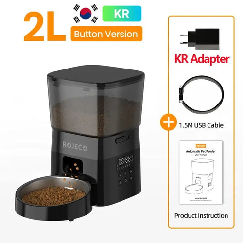 Automatic Cat Feeder Pet Smart Cat Food Kibble Dispenser Button