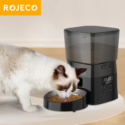 Automatic Cat Feeder Pet Smart Cat Food Kibble Dispenser Button